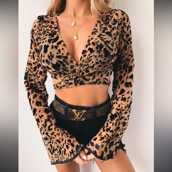 Tiger Mist Tops - TIGER MIST Leopard Print Top Size XS